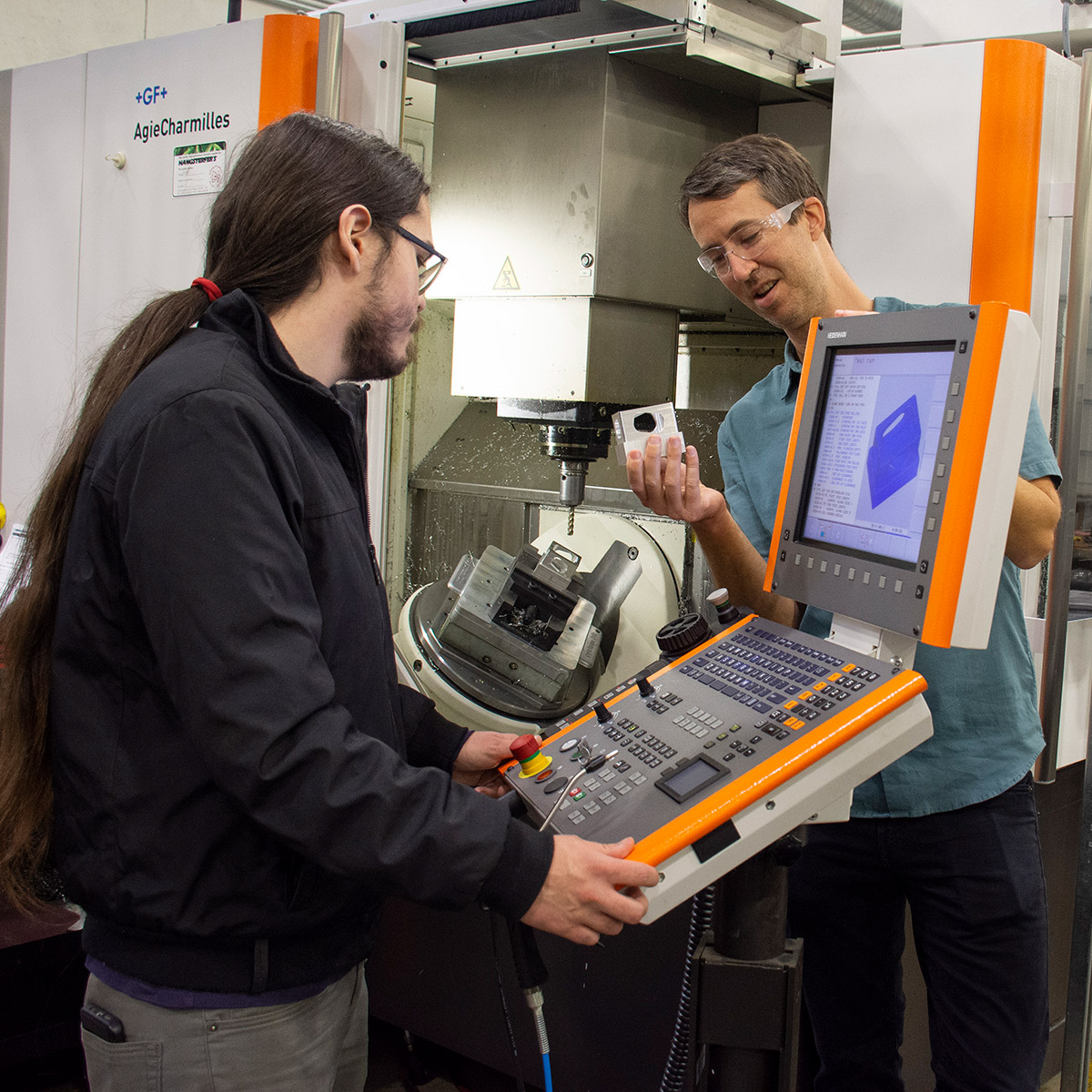 CCD Manufacturing student and professor