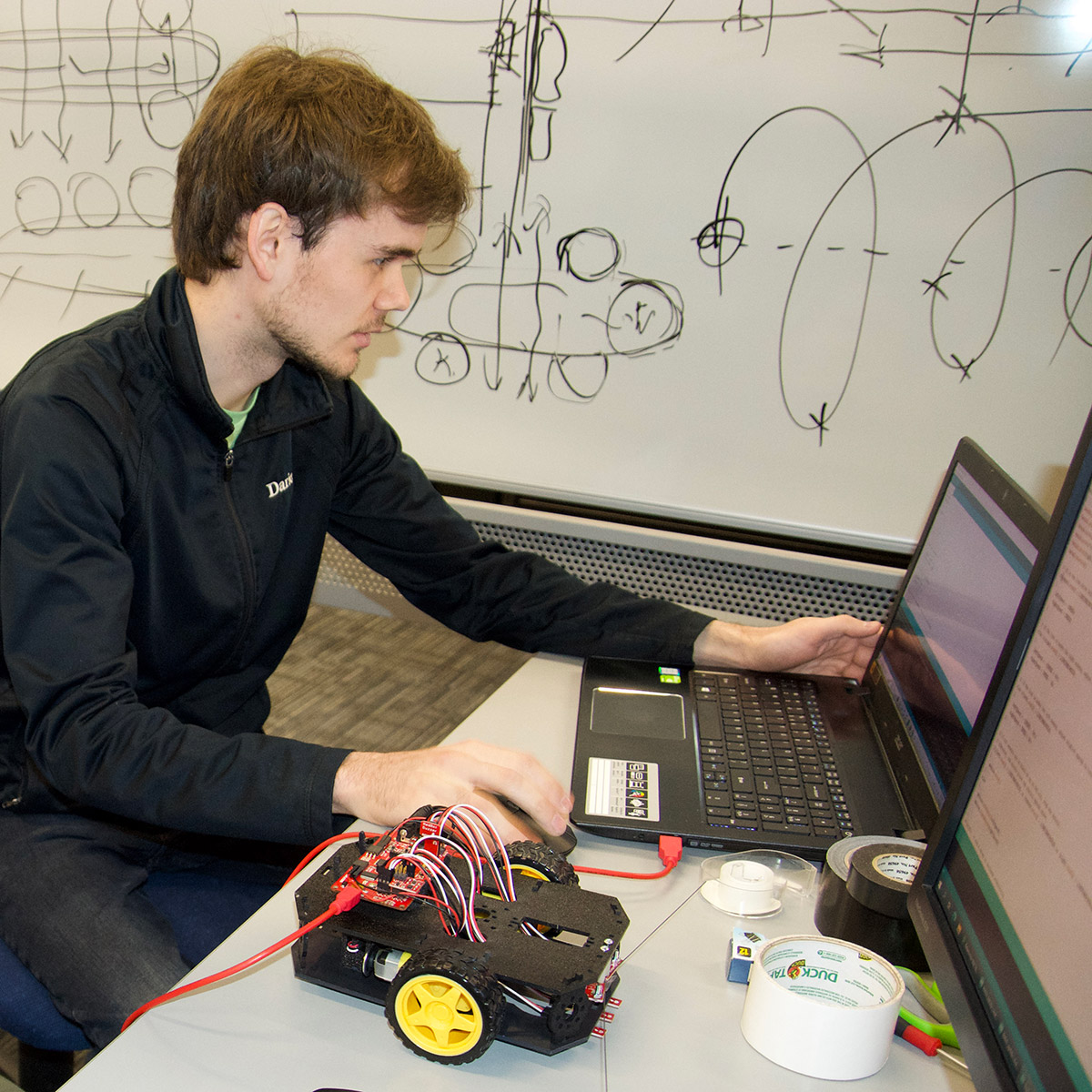CCD Engineering student working on a robotics project