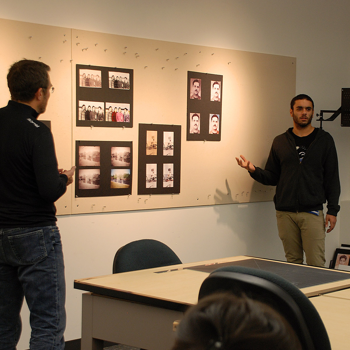 CCD Graphic Design student in a critique