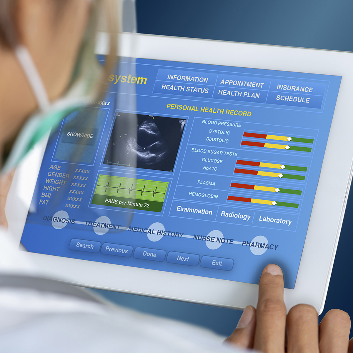 CCD Healthcare Informatics student using a tablet