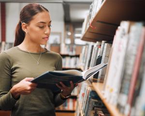 Girl in library