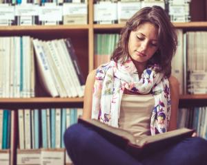 Girl in library