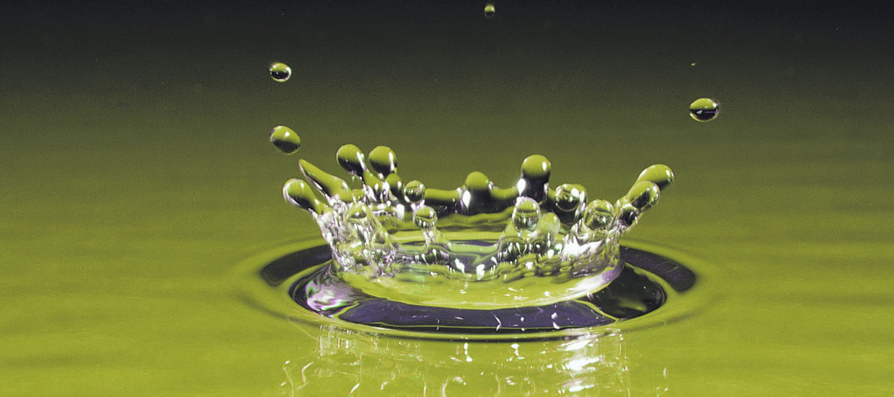 water droplet in pool of still water